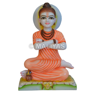 Murti de Sripada Srivallabha de Mármol Coloreado |    Estatua de Guru de Mármol - MALIYAS - Product Image 1
