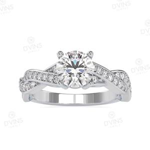 Bague de Fiançailles et de Mariage Classique en Or Massif 14K avec Diamant de Laboratoire Solitaire Rond de 2 Carats VVS Sertie à Griffes Certifiée IGI pour Anniversaire et Fête - Product Image 5