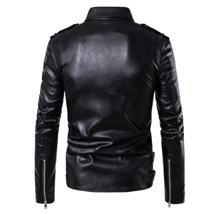Veste en cuir pour homme, tendance et décontractée, idéale pour l'hiver, séchage rapide, respirante, plusieurs couleurs, veste en cuir pour homme - Product Image 2
