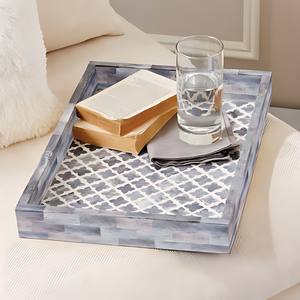 Bandeja Rectangular con Incrustaciones de Hueso Indio Verde, Hecha a Mano, Duradera, de Lujo, Diseño Art Deco Clásico, Florero de Mesa, Logotipo Personalizado, para Hogar y Hotel - Product Image 6