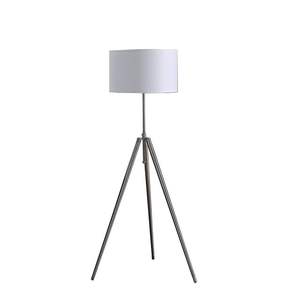Lampada da terra regolabile 64 \ "-47 \" moderna metà del secolo in metallo cromato/argento con supporto per treppiede - Product Image 1