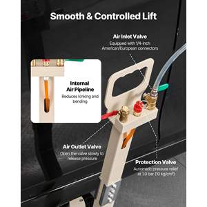 Cric pneumatique à triple sac de 3 tonnes/6613 livres, poignée longue de 17,7 pouces/450 mm, levage rapide de 1 à 6 secondes pour la réparation de SUV et de camionnettes - Product Image 6