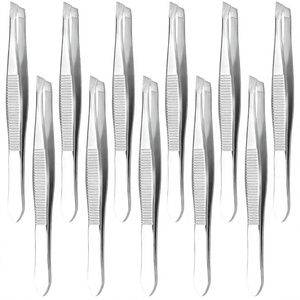 Pinzas para Cejas de Acero Inoxidable con Punta Puntiaguda, Antideslizantes, Rayadas, Duraderas, Estilo Moderno, Clásicas - Product Image 3
