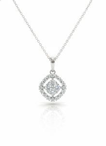 Collier avec pendentif en diamant, design pour un usage quotidien, bijoux romantiques pour femmes, diamants naturels et de laboratoire - Product Image 1