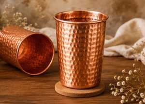 Handmade Hammered Copper <b>Drinking</b> Cup Vintage Style Eco-Friendly for Dining Use Premium Copper <b>Glasses</b> Ayurvedic Water Cup - Product Image 2