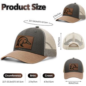 Gorra Trucker con Parche de Cuero, Ajustable, Estilo Béisbol, para Hombre y Mujer, Venta al Por Mayor OEM - Product Image 2