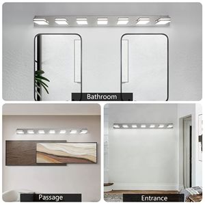 Modern Chrome 7-<b>Light</b> LED Vanity <b>Light</b> Sleek Minimalist Wall Sconce for <b>Bathroom</b> <b>Mirror</b> Energy Efficient - Product Image 5