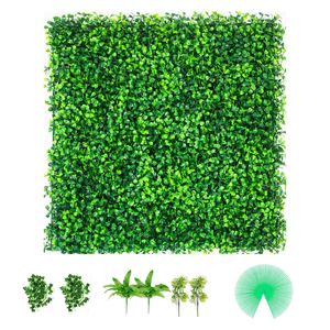 Panneaux de haie artificielle en buis PE, 20 pièces, 20''x20'', certifiés anti-UV, pour la protection de l'intimité, avec fond mural en gazon artificiel - Product Image 1