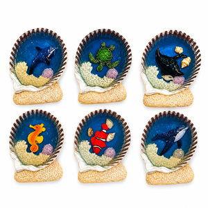 Collection d'aimants de réfrigérateur en résine époxy sur le thème de l'océan, souvenirs d'animaux marins, cadeaux côtiers, vente en gros, logo personnalisé - Product Image 1