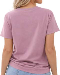 T-shirt personnalisé rose pour femme avec motif hibou, en coton doux, manches courtes, décontracté, esthétique estivale, imprimé feuille d'or, motif animal mignon - Product Image 5