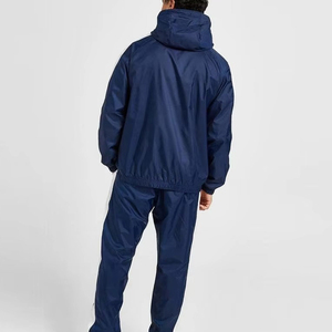Ensemble coupe-vent deux pièces personnalisé fabriqué en usine, faible MOQ, avec veste courte en polyester et coton, pour garçon, OEM - Product Image 2
