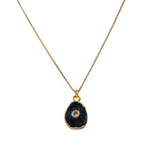 Collar con colgante de amatista en bruto y cadena de latón chapado en oro rosa, piedra preciosa natural, piedra de nacimiento de abril, hecho a mano, moderno, unisex - Product Image 5