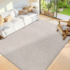 Tappeto Geometrico Shaggy Marrone Lavabile in Lavatrice per Soggiorno e Ingresso, Antiscivolo - Product Image 3
