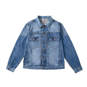Chaqueta de Mezclilla para Hombre, Estilo Casual, Otoñal, Color Índigo, con Botones, Lavada, Desgastada, Resistente al Viento, Transpirable, de Alta Calidad - Product Image 3