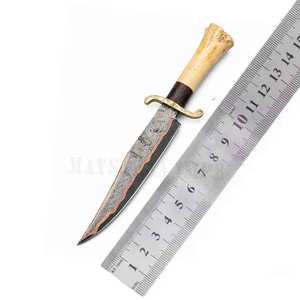 มีดทำมือซานไม ดามัสกัส คูครีทองแดง ด้ามกระดูกอูฐ - Product Image 5