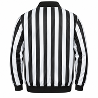 Veste d'arbitre homme personnalisée, rayée noir et blanc, fermeture éclair intégrale, légère, veste bomber pour officiels de football, uniforme sportif, vêtements d'équipe