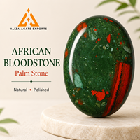 ALIZA AGATE EXPORTS Pierre de paume grande taille en pierre de sang africaine naturelle, pierre précieuse sculptée, cristal, art populaire, pierre de méditation de poche