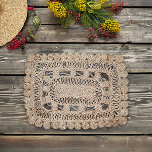 Best-seller Napperon écologique personnalisable en jute rectangulaire fabriqué à la main Tapis de table extérieur rayé pour mariage à la maison tissé à la main - Product Image 2