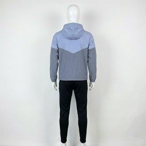 Nouvel ensemble de sport pour homme : coupe-vent léger à capuche, veste zippée bicolore et pantalon d'entraînement ajusté - Product Image 5