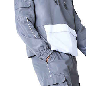 Ensemble de survêtement imperméable d'hiver imprimé pour homme, 100 % nylon, coupe-vent, avec sweat à capuche et short - Product Image 2