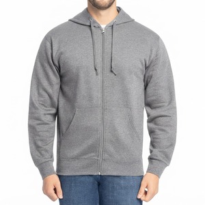 Sudadera con Capucha de Forro Polar Gris para Hombre, Corte Regular, Estilo Vintage Lavado, Color Sólido Informal, Manga Larga, Ropa de Invierno - Product Image 1