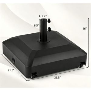 Supporto per Ombrellone da Esterno Rinforzato Nero Riempibile con Acqua/Sabbia con 3 Adattatori, Freni a Ruota 1.31, Telaio in Acciaio per Hotel - Product Image 6