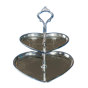 Le plus demandé 2 niveaux de haute qualité Partyware spécial en acier inoxydable gâteau support facile Portable Cupcakes plateau Cakestand meilleurs prix - Product Image 3