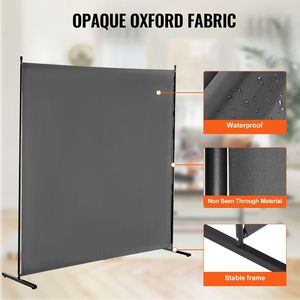 Divisorio per Interni a Pannello Singolo da 6 Piedi, Schermo Privacy Autoportante, Unità di Separazione Stanza con 3 Pannelli per Divisione Ambienti - Product Image 3