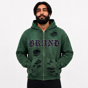 Fabricante Mayorista de Sudaderas Personalizadas para Hombre, Sudadera con Capucha de Forro Polar Desgastado, Talla Grande, Suministro para Marcas de Moda Estadounidenses - Product Image 6