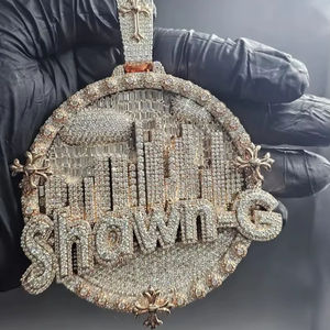 จี้เพชรโมอิสซาไนต์สุดฮิต ชุบทองคำสีเหลืองโรสโกลด์ สำหรับคนรักแฟชั่น สไตล์ฮิปฮอป เงินแท้ 925 - Product Image 1