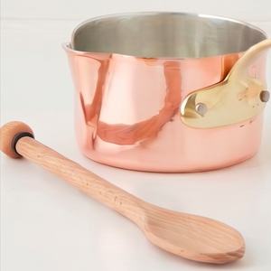Rosy Gold Copper Sauce <b>Pan</b> With Aluminum Alloy Handle Minimalist Design No Coating For Gas Use <b>And</b> Induction Stoves Use - Product Image 2
