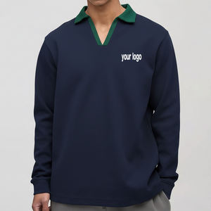 Camisas de Diseño Premium Color Azul Marino para Hombre, Tela de Lona Antiarrugas, Logotipo Personalizable, Transpirables, Corte Holgado, Estampado Formal, Manga Corta - Product Image 1