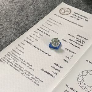 Diamant cultivé en laboratoire CVD, taille brillant rond, 10,32 ct, couleur D, pureté VVS1, certifié IGI, qualité supérieure, diamant non monté - Product Image 2