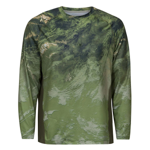 Chemise de pêche pour hommes, bleu et blanc, avec logo personnalisé, grande taille, UPF 50, respirante, en Spandex/Polyester, pour usage décontracté en extérieur - Product Image 1