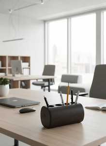 <b>Rustic</b> Wooden <b>Desk</b> Organizer Pen and Pencil Storage Stand - Product Image 3
