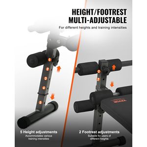 Panca Pieghevole Curva per Addominali in Acciaio Rinforzato da 500 Libbre, 5 Altezze Regolabili, Design Antiscivolo - Product Image 2