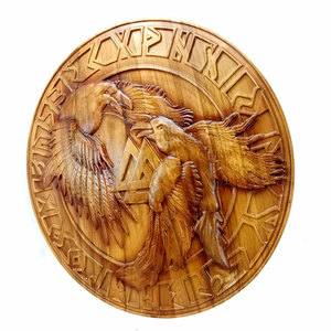 Authentique bouclier viking en bois de forme ronde, d'inspiration nordique, artisanat fait main pour l'affichage historique et les collectionneurs - Product Image 3