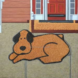 Paillassons en fibre de coco lavables et touffetés avec motif original en forme de patte et dos antidérapant en caoutchouc - Product Image 3