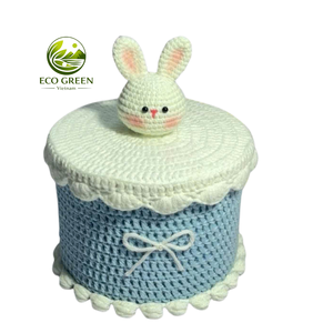 Crochet cake <b>storage</b> <b>box</b> soft handmade yarn realistic dessert style perfect for <b>kids</b> play and decorative display - Product Image 6