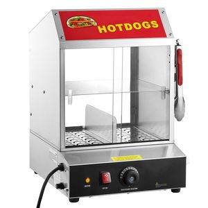 Scaldapane Elettrico a 2 Livelli per Hot Dog da 28.5QT con Controllo Temperatura 86-185F e Vetro Temperato Scorrevole per Mantenere Caldi i Panini - Product Image 3