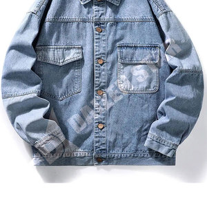 Men's Black Denim Jacket Regular Fit Stonewashed Geometric Pattern Button Closure Casual Style Winter Polyester/Cotton Woven - Product Image 6
