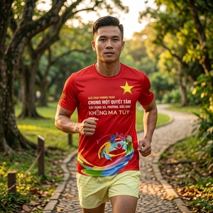 เสื้อวิ่งออกกำลังกายสำหรับกิจกรรมกลางแจ้ง เสื้อยืดกีฬาวิ่ง ผ้าเนื้อดีสำหรับกิจกรรมทีม - Product Image 2
