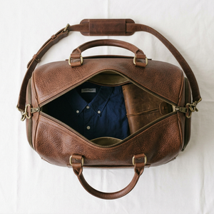 Sac de voyage en cuir véritable, sac de sport, sac de week-end, fabrication OEM, logo personnalisé, fournisseur, usine, 24 pouces - Product Image 2