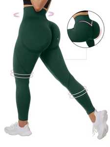 VYRRA INTERNATIONAL Pantalones de Yoga para Mujer, Cintura Media, Sólidos, de Spandex/Poliéster, Largos, Deportivos, Elásticos, Transpirables, Morado, Negro, Malla - Product Image 1