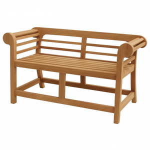 Banc de jardin d'hôtel 4 places en teck massif naturel indonésien de haute qualité, durable et moderne, avec accoudoirs, idéal pour l'extérieur - Product Image 1