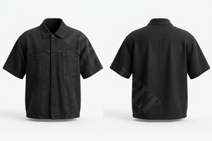 Camisa de mezclilla vintage de manga corta, lisa y sencilla, con bolsillos frontales, elegante, informal, ligera, con botones, personalizada. - Product Image 2