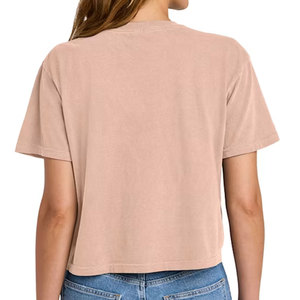 Custom Colors 3023CL <b>Peach</b> Mockup Eco-Friendly Breathable Spandex/Cotton Summer Women's Boxy Cropped T-Shirt Crop <b>Top</b> - Product Image 2