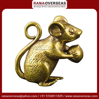 Figurine de souris en laiton moderne et écologique de haute qualité - Pièce décorative idéale pour le bureau, la maison et le restaurant