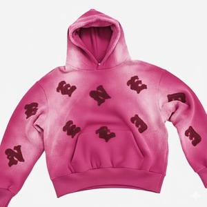 Sweat à capuche lourd pour homme OEM, vente en gros, broderie appliquée, coupe ample personnalisée - Product Image 1