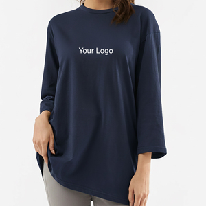 Camiseta de Mujer de Manga Corta, Cuello Redondo, Estilo Hip Hop, Ecológica, Transpirable, Color Sólido, para Gimnasio, Verano, Personalizable OEM/ODM - Product Image 1